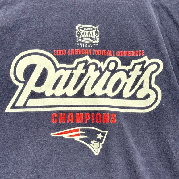 Y2K 2003 NFL Super Bowl XXXVIII Patriots T Shirt Mens Large Delta Pro Weight - Picture 2 of 6